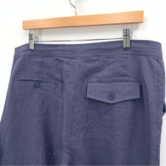 Blue Linen Pants Size Large Summer Coastal Vacation Beachy Large by Stitch Note - Picture 4 of 12